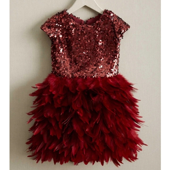 Chasing fireflies feather party dress 4 5 8 10 16 - Picture 6 of 17